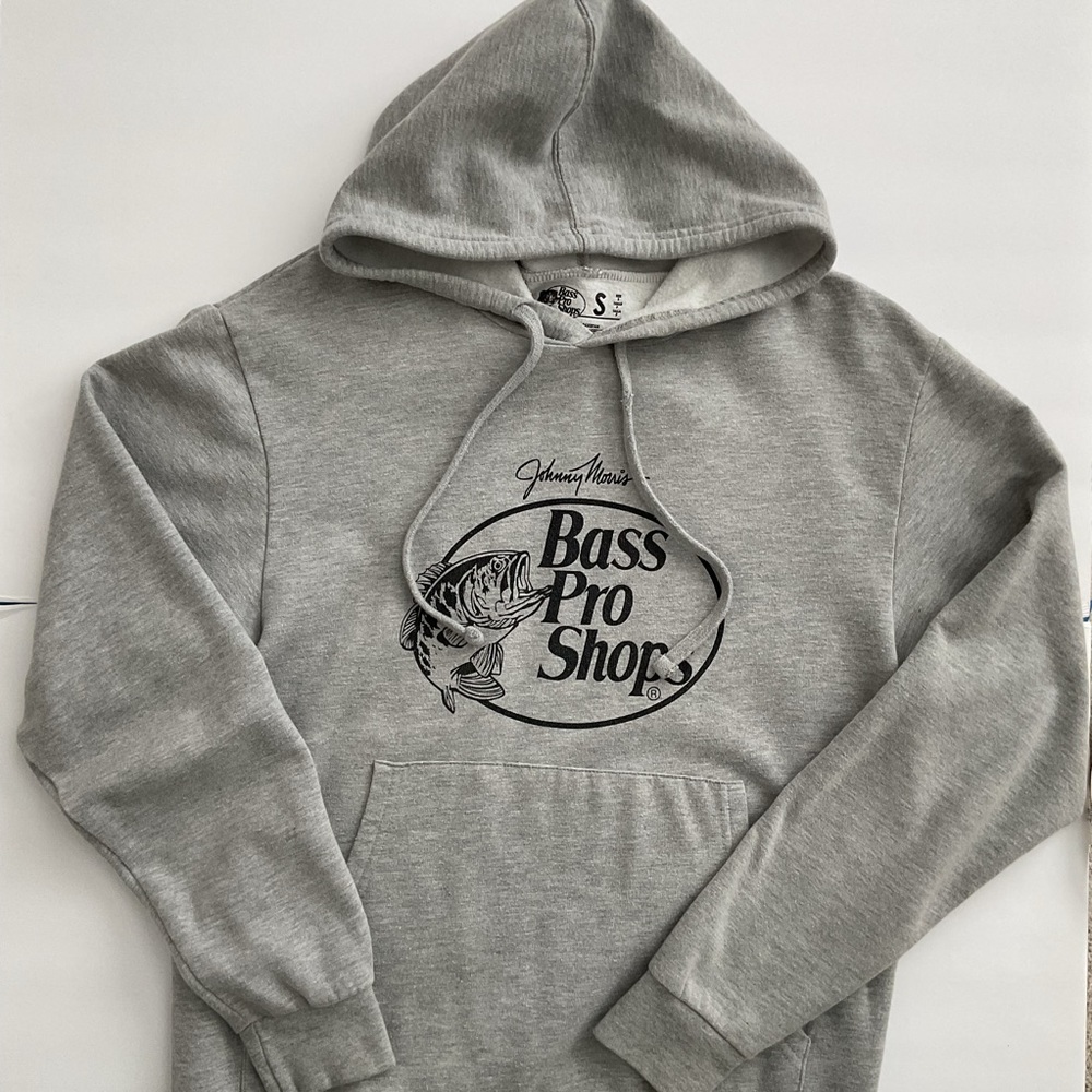 Bass Pro Shop Hoodie Sweatshirt Gray Size S